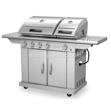 Pamisah tutup stainless steel Gas grill